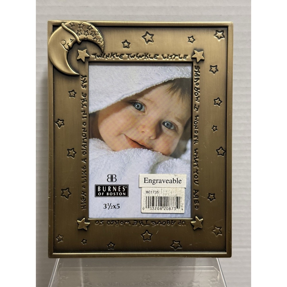 Burnes of Boston Picture Frame Twinkle Little Star Metal for 3.5x5" Photo  Moon